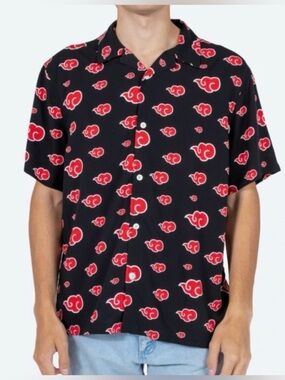 Naruto Akatsuki Cloud Button Down Shirt